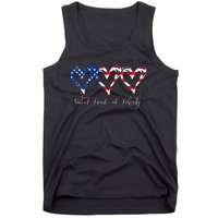 Womens USA Flag Patriotic Hearts 4th Of July Sweet Land Of Liberty Tank Top