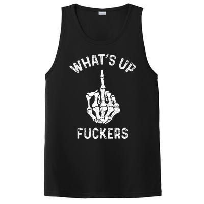 Whats Up Fuckers Vintage Funny Offensive Saying PosiCharge Competitor Tank