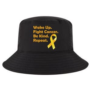 Wake Up Fight Childhood Cancer Be Kind Repeat Cool Comfort Performance Bucket Hat