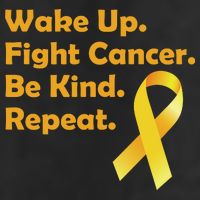 Wake Up Fight Childhood Cancer Be Kind Repeat 7 Panel Mesh Trucker Snapback Hat