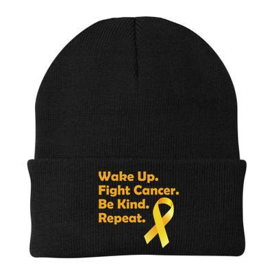 Wake Up Fight Childhood Cancer Be Kind Repeat Beanie