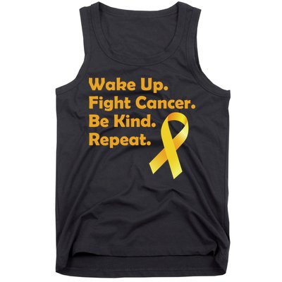 Wake Up Fight Childhood Cancer Be Kind Repeat Tank Top