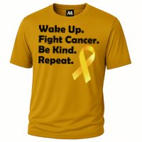 Wake Up Fight Childhood Cancer Be Kind Repeat Cooling Performance Crew T-Shirt