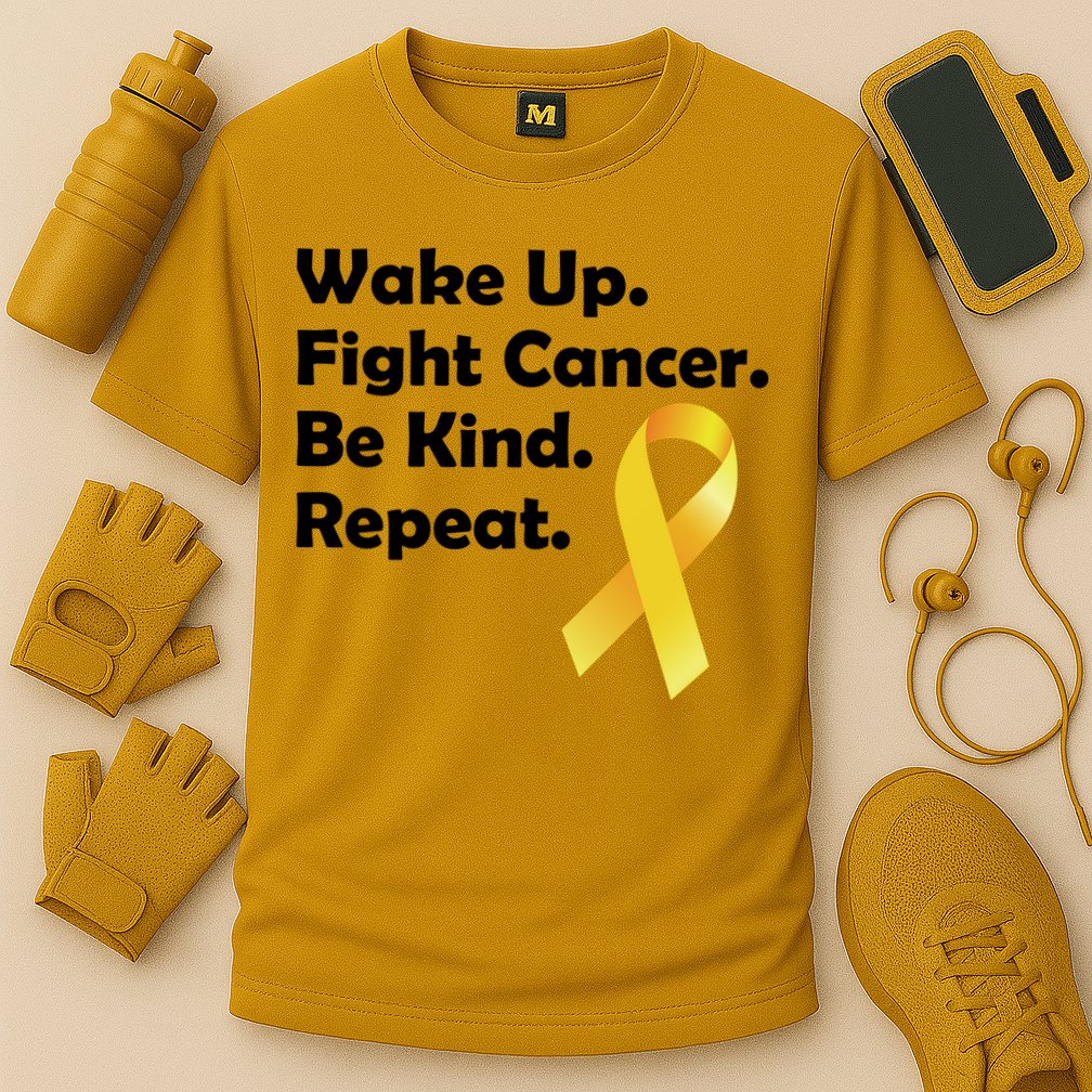 Wake Up Fight Childhood Cancer Be Kind Repeat Cooling Performance Crew T-Shirt