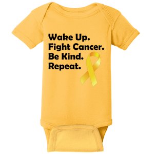 Wake Up Fight Childhood Cancer Be Kind Repeat Baby Bodysuit