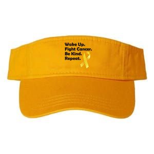 Wake Up Fight Childhood Cancer Be Kind Repeat Valucap Bio-Washed Visor