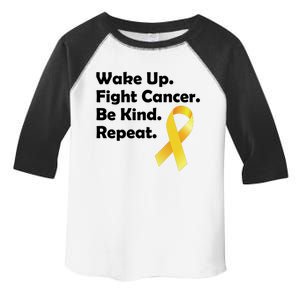 Wake Up Fight Childhood Cancer Be Kind Repeat Toddler Fine Jersey T-Shirt