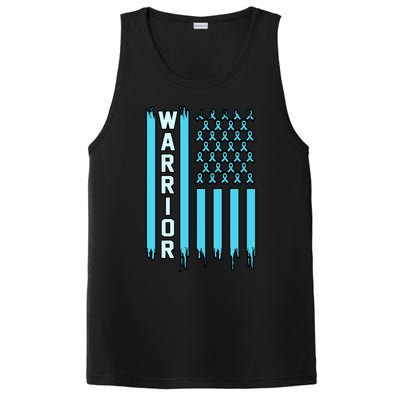 Warrior Usa Flag Prostate Cancer Awareness Ribbon Graphic Gift PosiCharge Competitor Tank