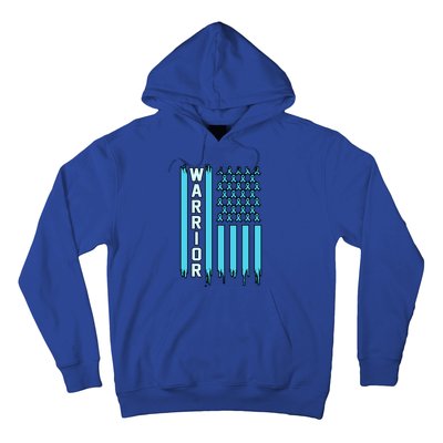 Warrior Usa Flag Prostate Cancer Awareness Ribbon Graphic Gift Hoodie