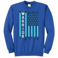 Warrior Usa Flag Prostate Cancer Awareness Ribbon Graphic Gift Sweatshirt