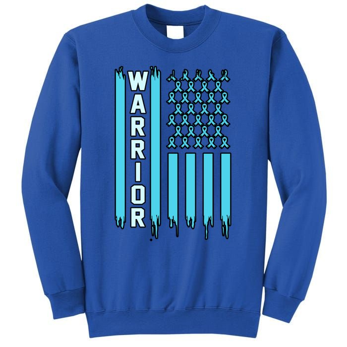 Warrior Usa Flag Prostate Cancer Awareness Ribbon Graphic Gift Sweatshirt