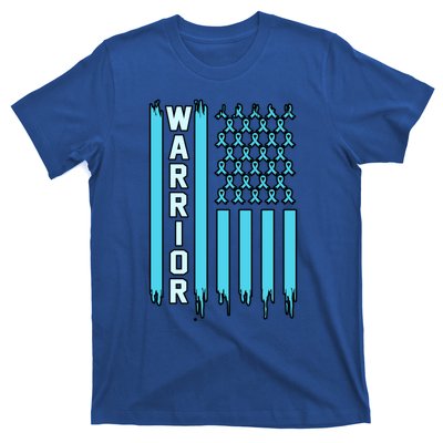 Warrior Usa Flag Prostate Cancer Awareness Ribbon Graphic Gift T-Shirt