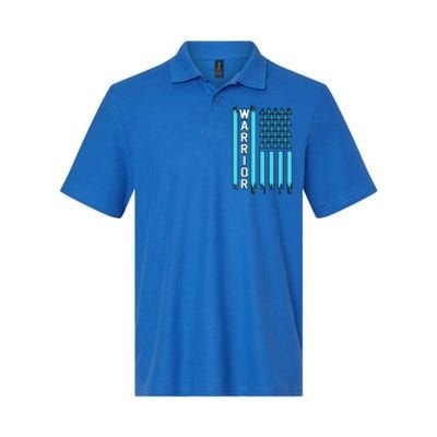 Warrior Usa Flag Prostate Cancer Awareness Ribbon Graphic Gift Softstyle Adult Sport Polo