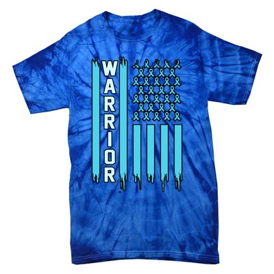 Warrior Usa Flag Prostate Cancer Awareness Ribbon Graphic Gift Tie-Dye T-Shirt