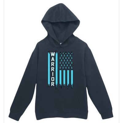 Warrior Usa Flag Prostate Cancer Awareness Ribbon Graphic Gift Urban Pullover Hoodie