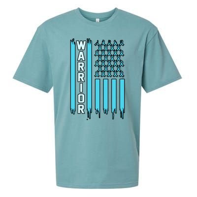 Warrior Usa Flag Prostate Cancer Awareness Ribbon Graphic Gift Sueded Cloud Jersey T-Shirt