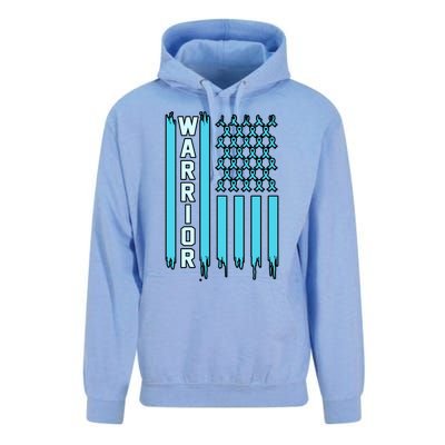 Warrior Usa Flag Prostate Cancer Awareness Ribbon Graphic Gift Unisex Surf Hoodie