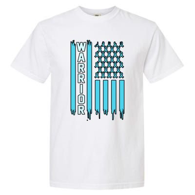 Warrior Usa Flag Prostate Cancer Awareness Ribbon Graphic Gift Garment-Dyed Heavyweight T-Shirt