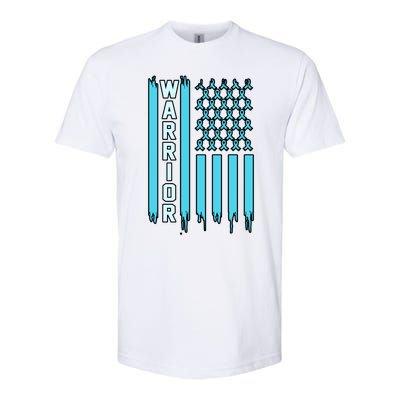 Warrior Usa Flag Prostate Cancer Awareness Ribbon Graphic Gift Softstyle CVC T-Shirt