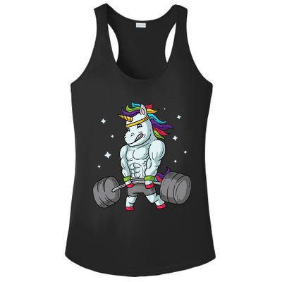 Weightlifting Unicorn - Funny Deadlift & Gym Gift Ladies PosiCharge Competitor Racerback Tank