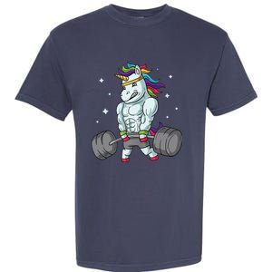 Weightlifting Unicorn - Funny Deadlift & Gym Gift Garment-Dyed Heavyweight T-Shirt