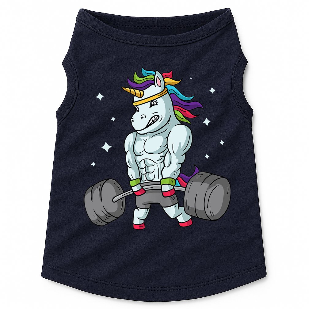 Weightlifting Unicorn - Funny Deadlift & Gym Gift Doggie Tank