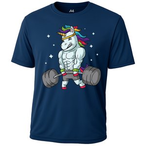 Weightlifting Unicorn - Funny Deadlift & Gym Gift Cooling Performance Crew T-Shirt