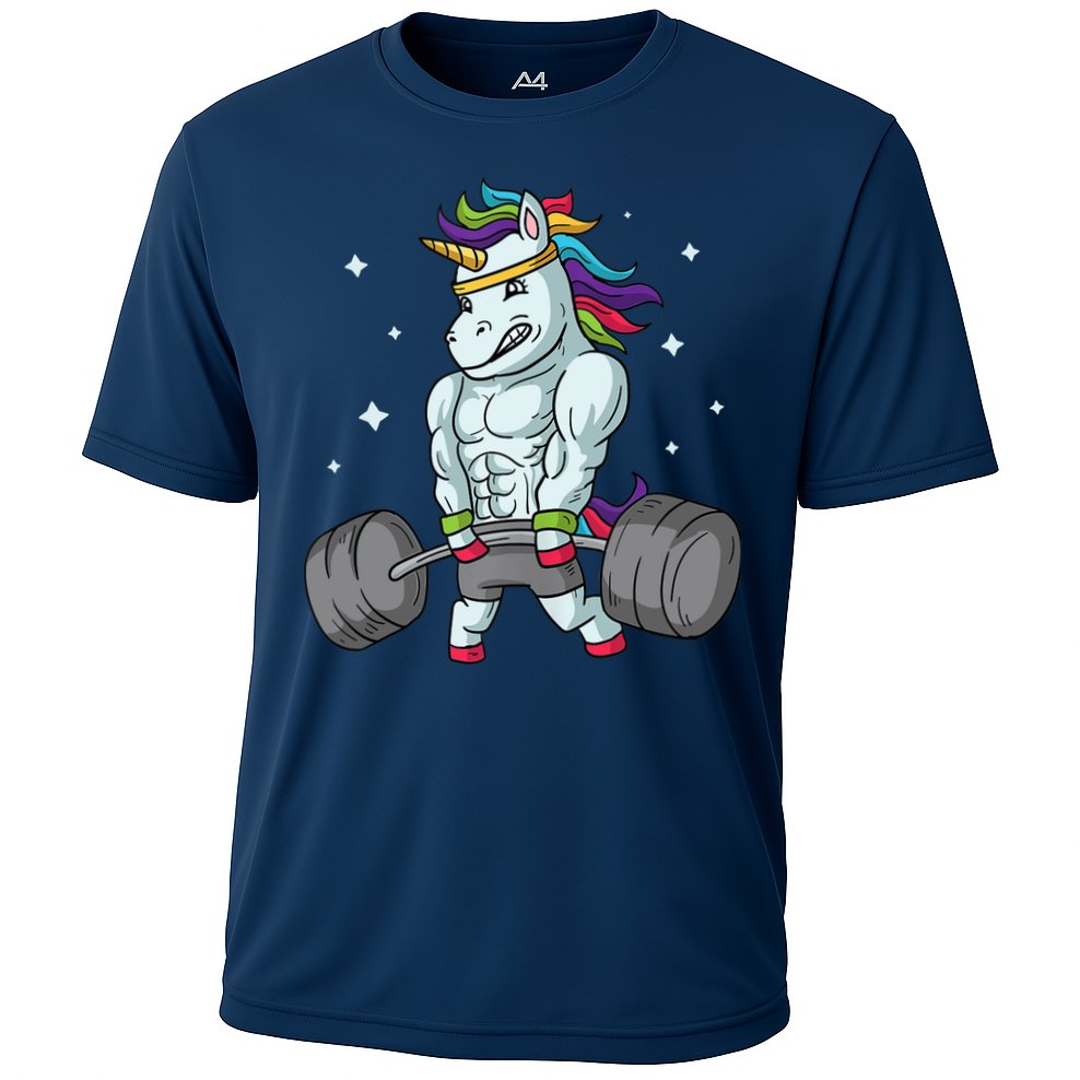 Weightlifting Unicorn - Funny Deadlift & Gym Gift Cooling Performance Crew T-Shirt