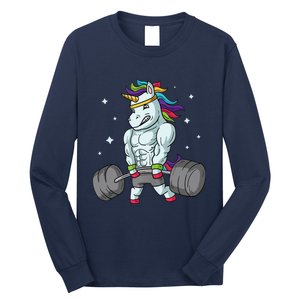 Weightlifting Unicorn - Funny Deadlift & Gym Gift Long Sleeve Shirt