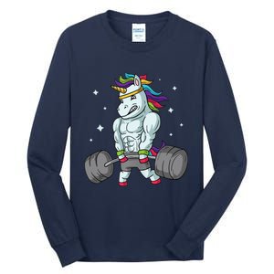 Weightlifting Unicorn - Funny Deadlift & Gym Gift Tall Long Sleeve T-Shirt