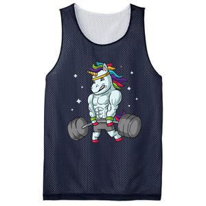 Weightlifting Unicorn - Funny Deadlift & Gym Gift Mesh Reversible Basketball Jersey Tank