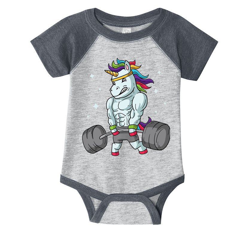 Weightlifting Unicorn - Funny Deadlift & Gym Gift Infant Baby Jersey Bodysuit