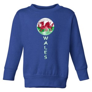 Wales Uk Flag Moon Pride Wales Uk Funny Gift Love Wales Souvenir Gift Toddler Sweatshirt