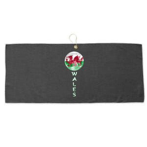 Wales Uk Flag Moon Pride Wales Uk Funny Gift Love Wales Souvenir Meaningful Gift Large Microfiber Waffle Golf Towel