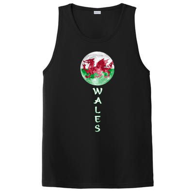 Wales Uk Flag Moon Pride Wales Uk Funny Gift Love Wales Souvenir Meaningful Gift PosiCharge Competitor Tank