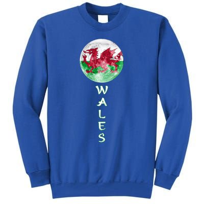 Wales Uk Flag Moon Pride Wales Uk Funny Gift Love Wales Souvenir Meaningful Gift Tall Sweatshirt