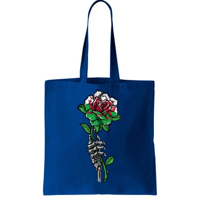 Wales Uk Flag Rose With Skeleton Wales Uk Funny Gift Love Wales Gift Tote Bag