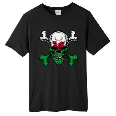 Wales Uk Flag Skull Pride Wales Uk Funny Gift Love Wales Souvenir Gift Tall Fusion ChromaSoft Performance T-Shirt