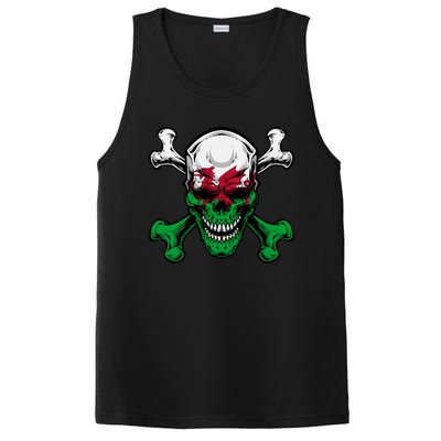 Wales Uk Flag Skull Pride Wales Uk Funny Gift Love Wales Souvenir Gift PosiCharge Competitor Tank