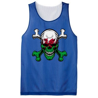 Wales Uk Flag Skull Pride Wales Uk Funny Gift Love Wales Souvenir Gift Mesh Reversible Basketball Jersey Tank