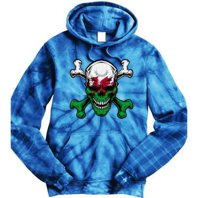 Wales Uk Flag Skull Pride Wales Uk Funny Gift Love Wales Souvenir Gift Tie Dye Hoodie