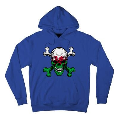 Wales Uk Flag Skull Pride Wales Uk Funny Gift Love Wales Souvenir Gift Tall Hoodie