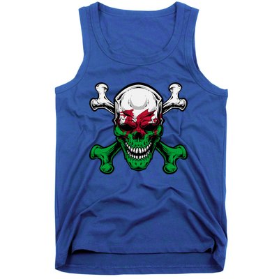 Wales Uk Flag Skull Pride Wales Uk Funny Gift Love Wales Souvenir Gift Tank Top