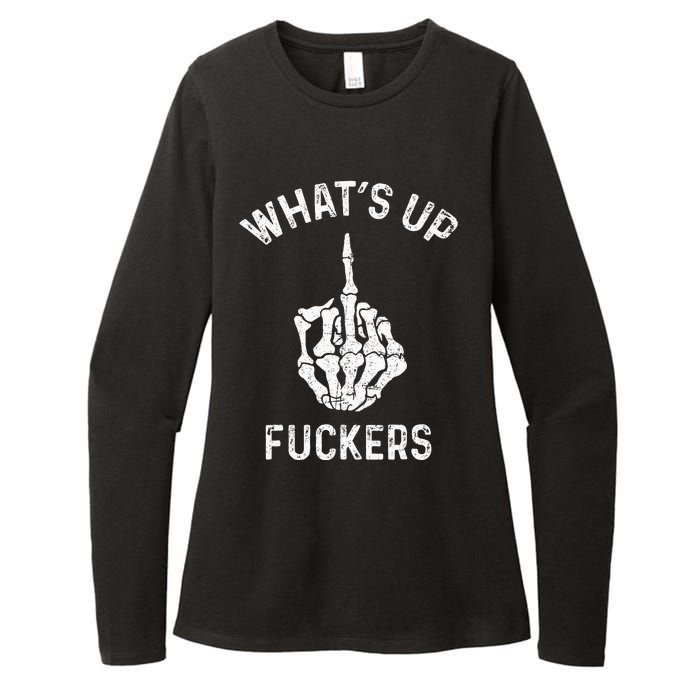 Whats Up Fuckers Vintage Funny Offensive Saying Womens CVC Long Sleeve Shirt