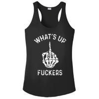 Whats Up Fuckers Vintage Funny Offensive Saying Ladies PosiCharge Competitor Racerback Tank