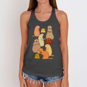 Wake Up Groundhogs! Women's Knotted Racerback Tank