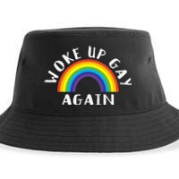 Woke Up Gay Again Fun LGBTQ Rainbow Equality Pride Month Sustainable Bucket Hat