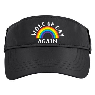 Woke Up Gay Again Fun LGBTQ Rainbow Equality Pride Month Adult Drive Performance Visor