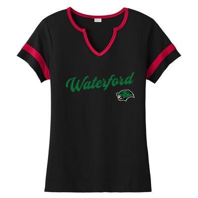 Waterford Union High School Wolverines Gift Ladies Halftime Notch Neck Tee