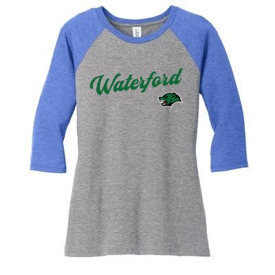 Waterford Union High School Wolverines Gift Women's Tri-Blend 3/4-Sleeve Raglan Shirt